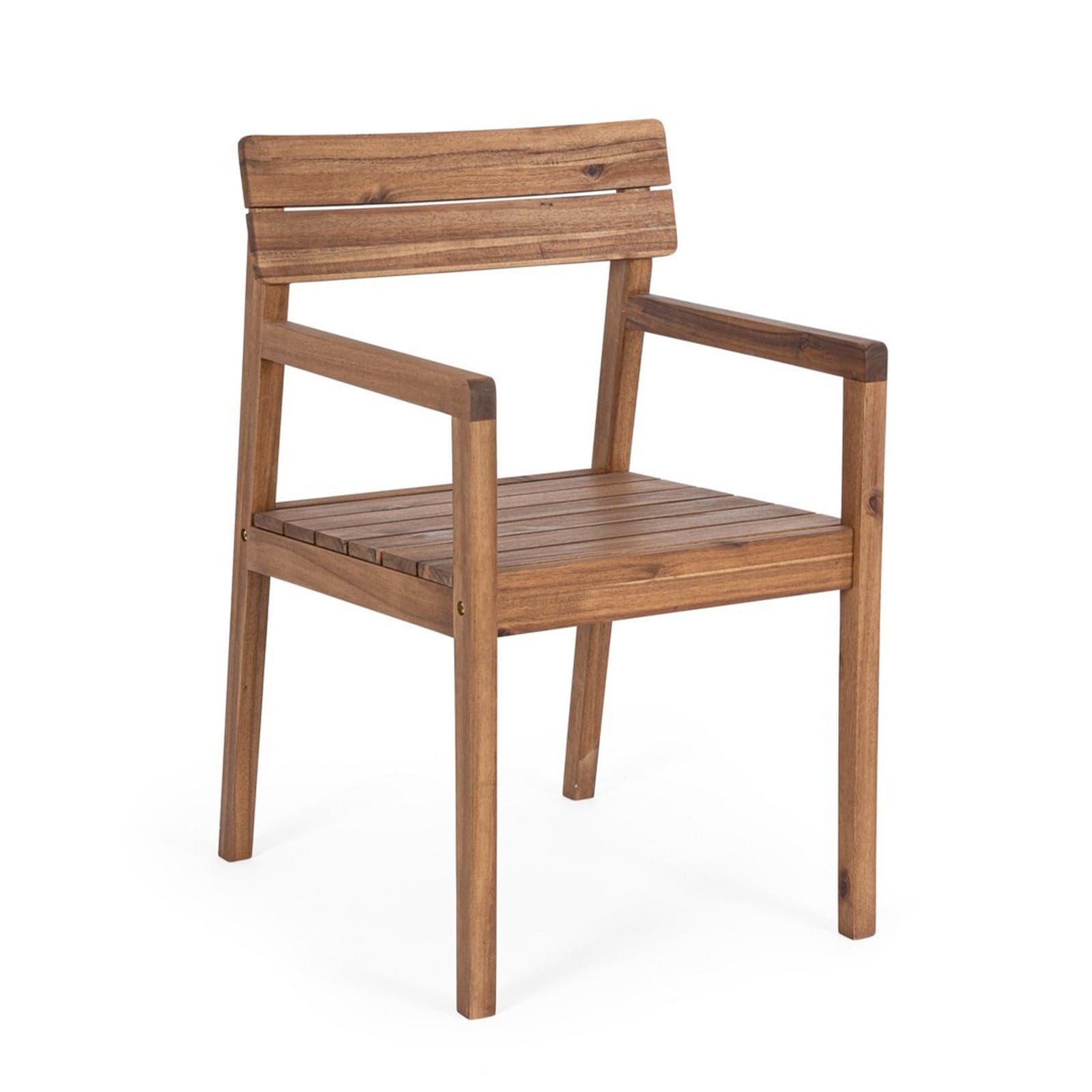 Sedia "Rodano" in legno di acacia con braccioli per interni ed esterni - 9