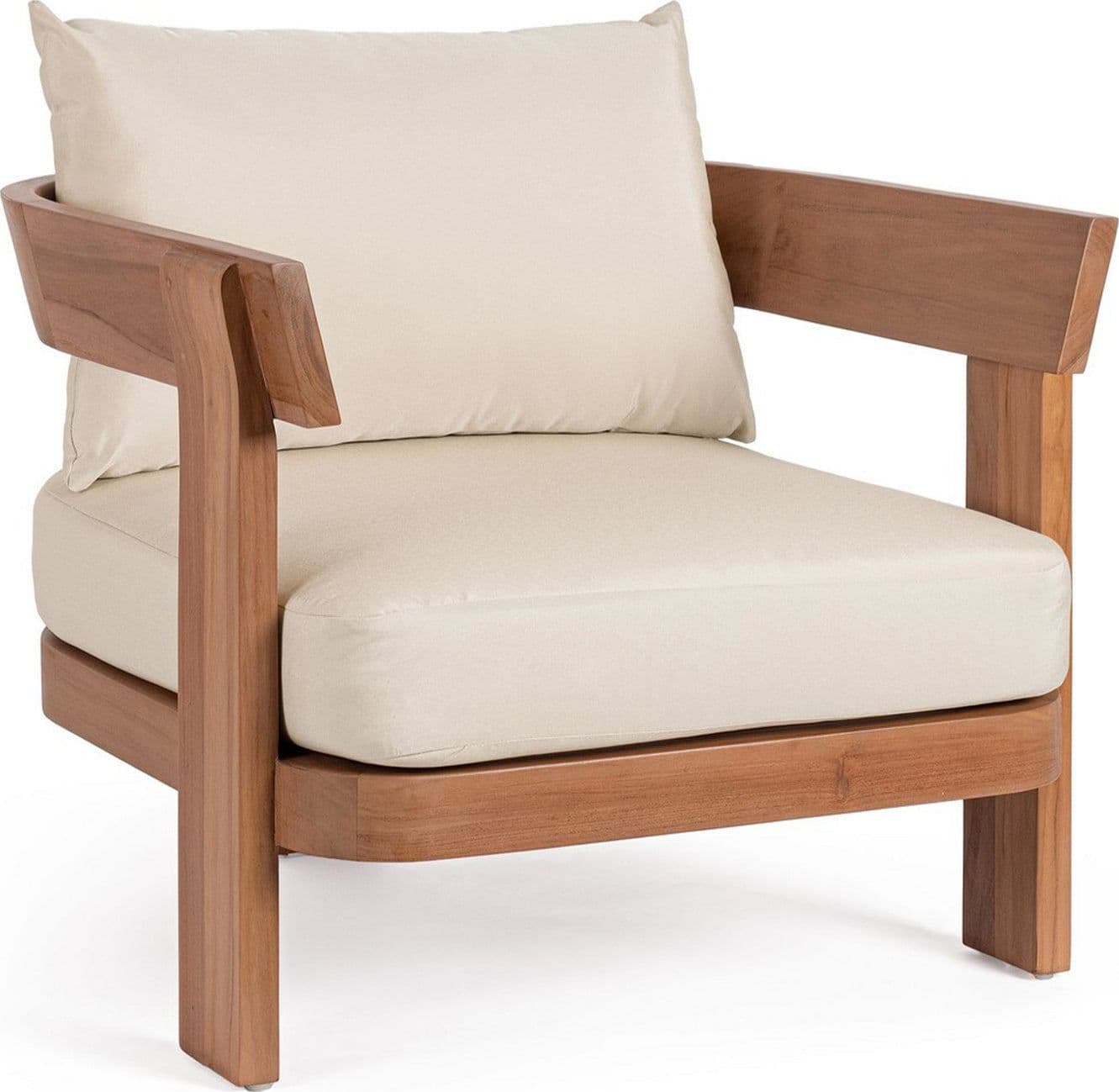 Salottino con cuscini "Evora" in legno teak da giardino e veranda in Set di mobili Decor Space - Altamura, commercioVirtuoso.it