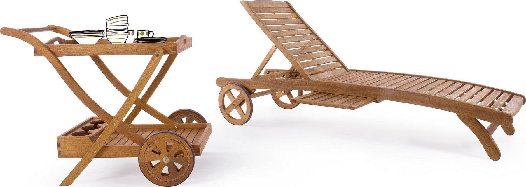 Carrello "Noemi" in legno di acacia con finitura ad olio h 76 cm in Carrelli da portata Decor Space - Altamura, commercioVirtuoso.it