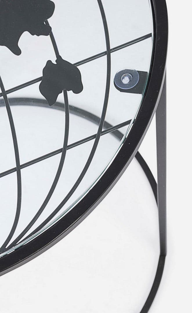 Tavolino "Mondo" struttura in acciaio e piano in vetro per arredamento set da 2 in Console e tavoli da divano Decor Space - Altamura, commercioVirtuoso.it