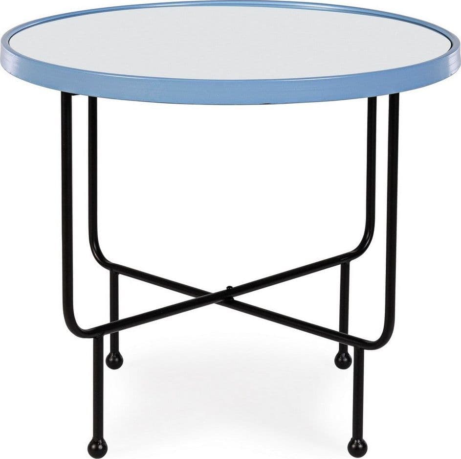 Tavolino "Painter" struttura in acciaio verniciato con specchio per arredamento in Console e tavoli da divano Decor Space - Altamura, commercioVirtuoso.it
