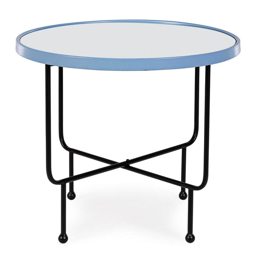 Tavolino "Painter" struttura in acciaio verniciato con specchio per arredamento in Console e tavoli da divano Decor Space - Altamura, commercioVirtuoso.it
