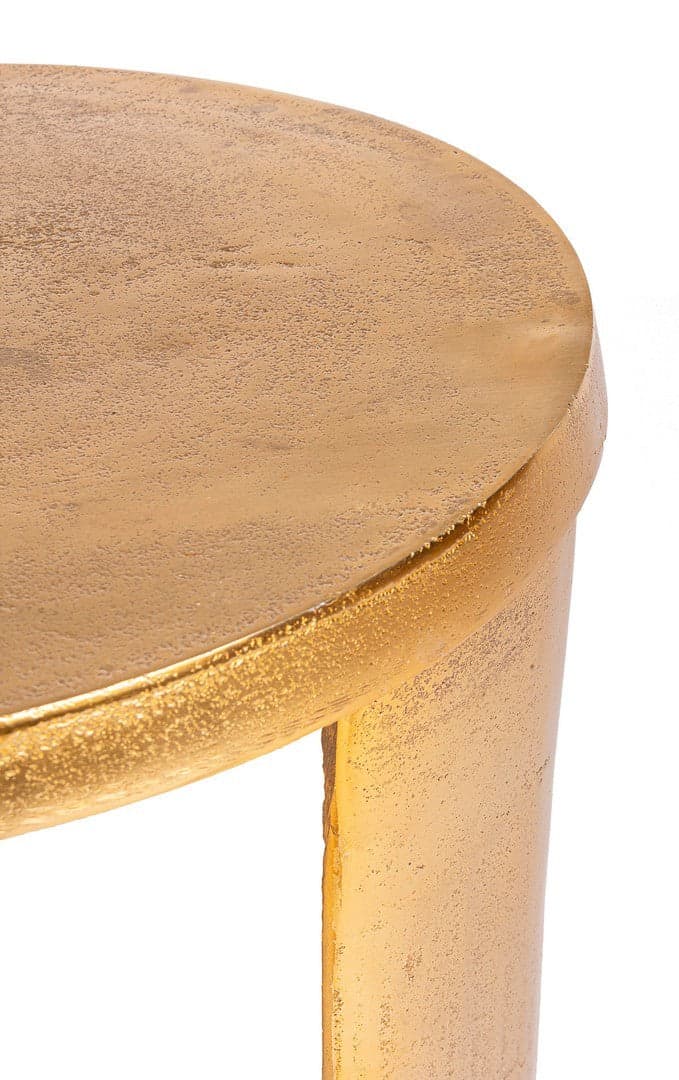 Tavolino "Varanasi" struttura in alluminio color oro per arredamento set da 2 in Console e tavoli da divano Decor Space - Altamura, commercioVirtuoso.it