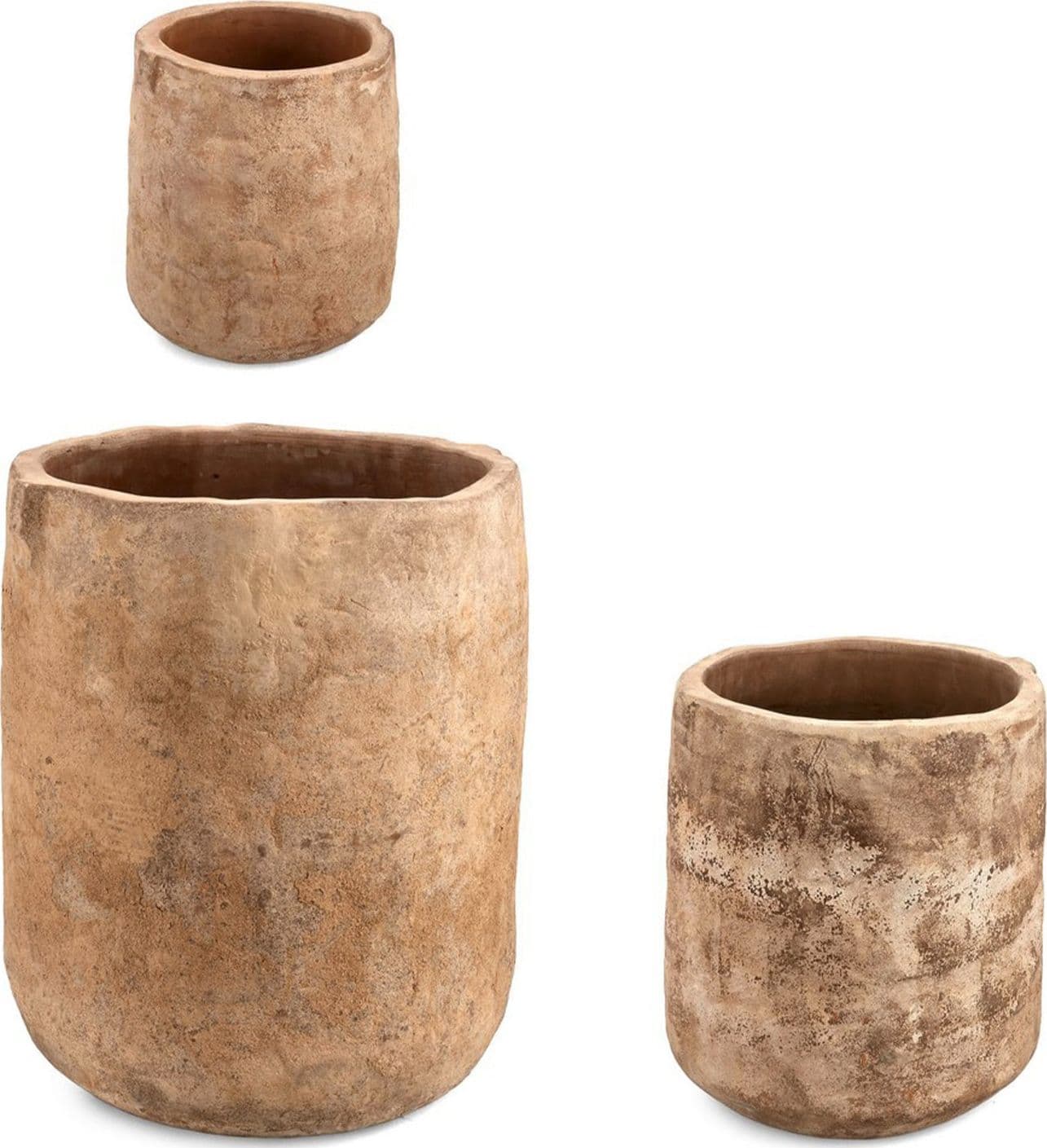 Vasi "Minh" alto in Terracotta brunita per uso interno ed esterno set da 3 in Vasi tradizionali Decor Space - Altamura, commercioVirtuoso.it