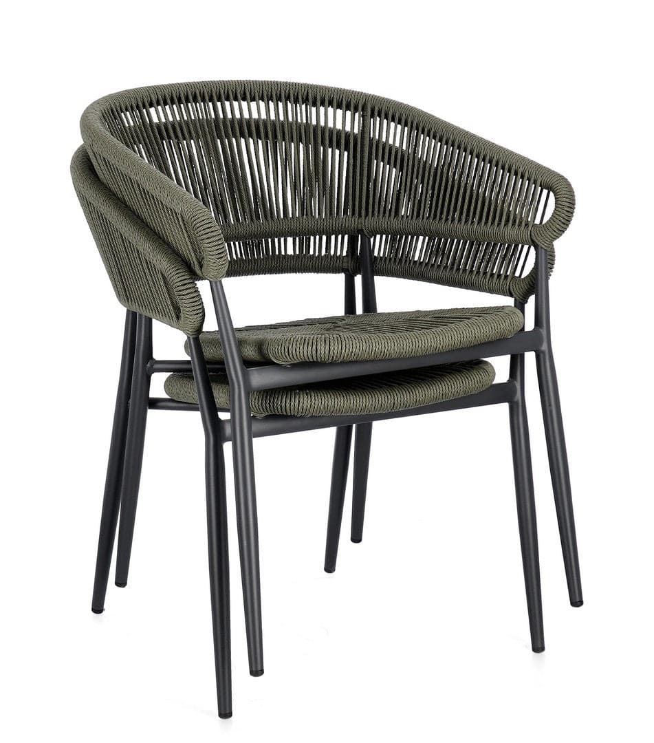 Sedia "Algaida" struttura in alluminio con braccioli per interni ed esterni in Sedie Decor Space - Altamura, commercioVirtuoso.it