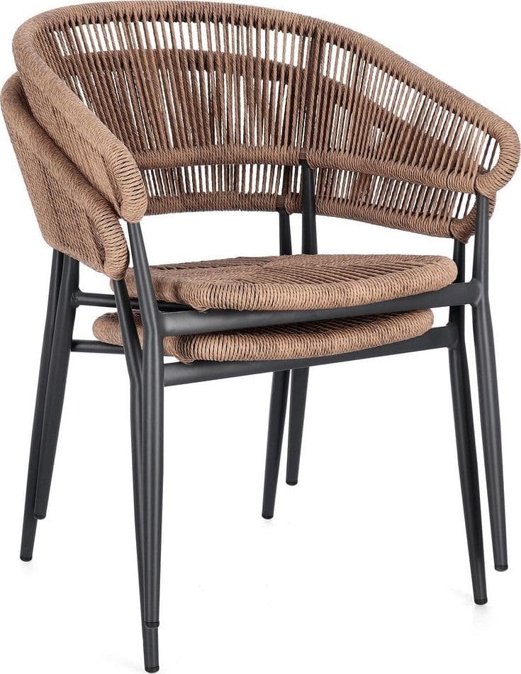 Sedia "Algaida" struttura in alluminio con braccioli per interni ed esterni in Sedie Decor Space - Altamura, commercioVirtuoso.it