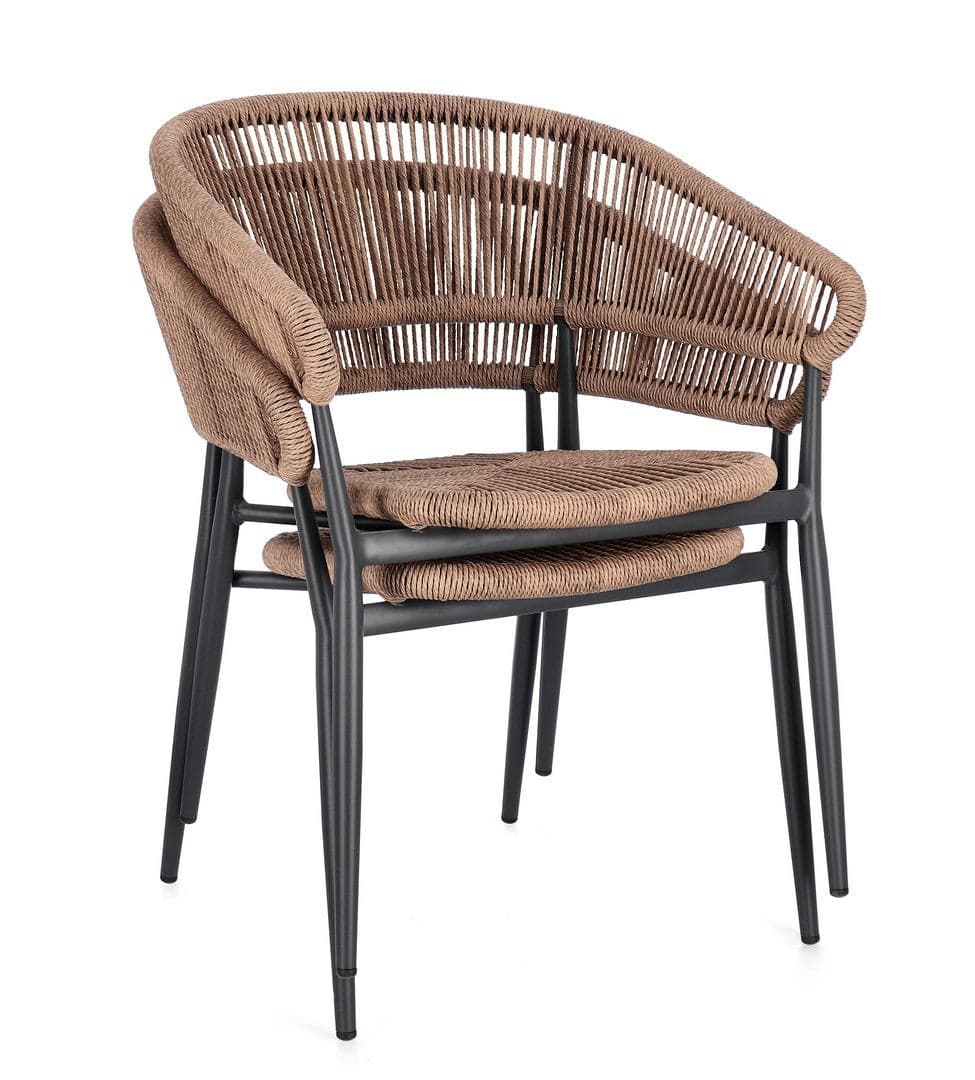 Sedia "Algaida" struttura in alluminio con braccioli per interni ed esterni in Sedie Decor Space - Altamura, commercioVirtuoso.it
