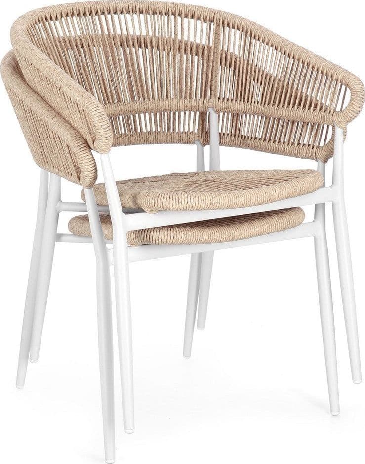 Sedia "Algaida" struttura in alluminio con braccioli per interni ed esterni in Sedie Decor Space - Altamura, commercioVirtuoso.it
