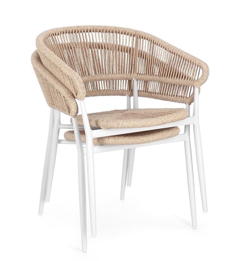 Sedia "Algaida" struttura in alluminio con braccioli per interni ed esterni in Sedie Decor Space - Altamura, commercioVirtuoso.it