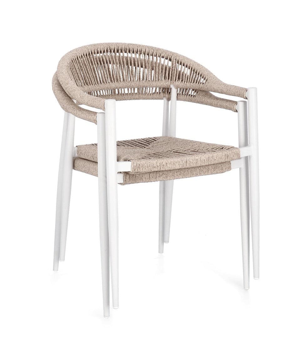 Sedia "Jandia" struttura in alluminio con braccioli per interni ed esterni in Sedie Decor Space - Altamura, commercioVirtuoso.it