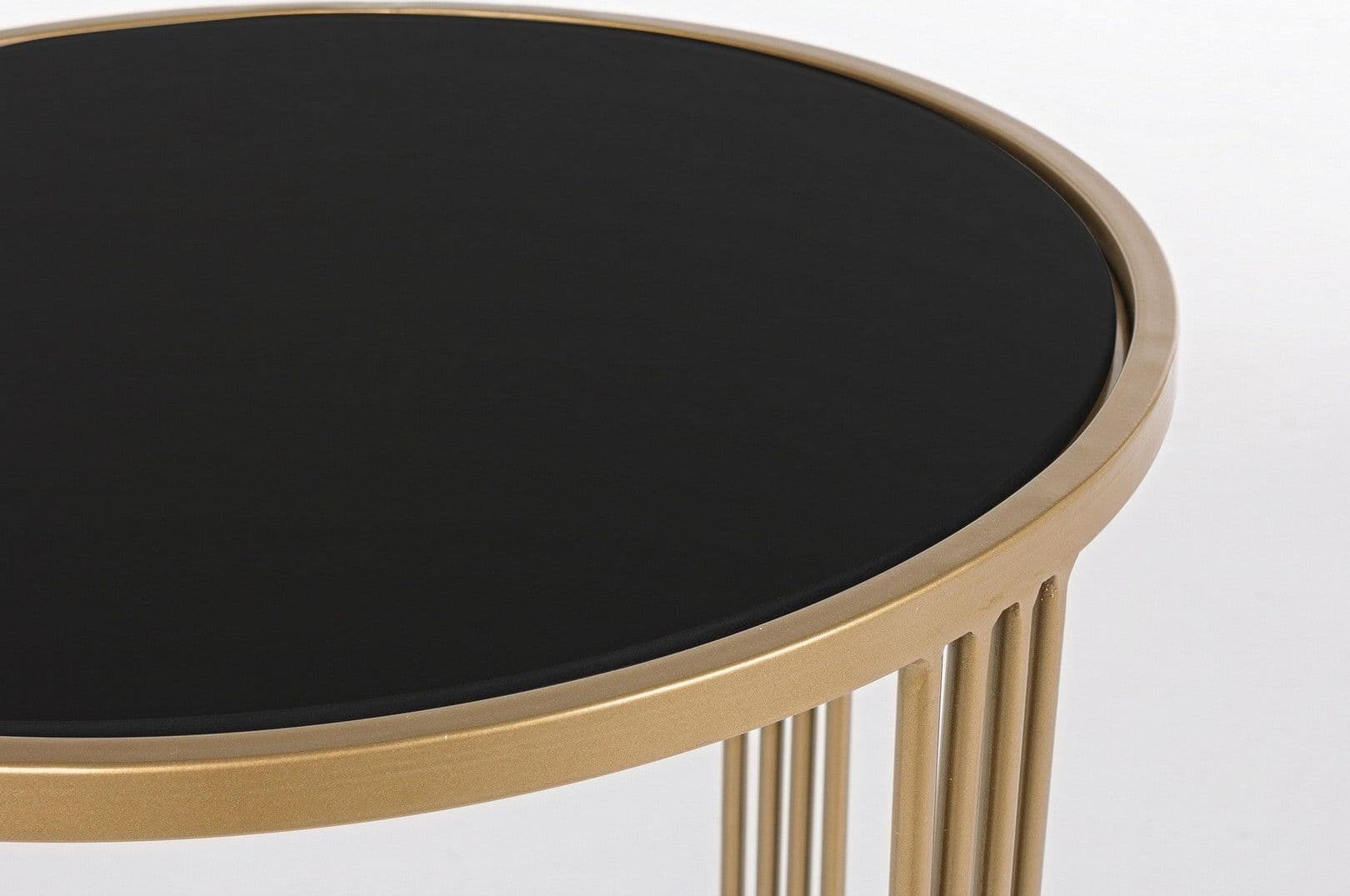 Tavolino "Afef" struttura in acciaio piano in vetro per arredamento set da 2 in Console e tavoli da divano Decor Space - Altamura, commercioVirtuoso.it