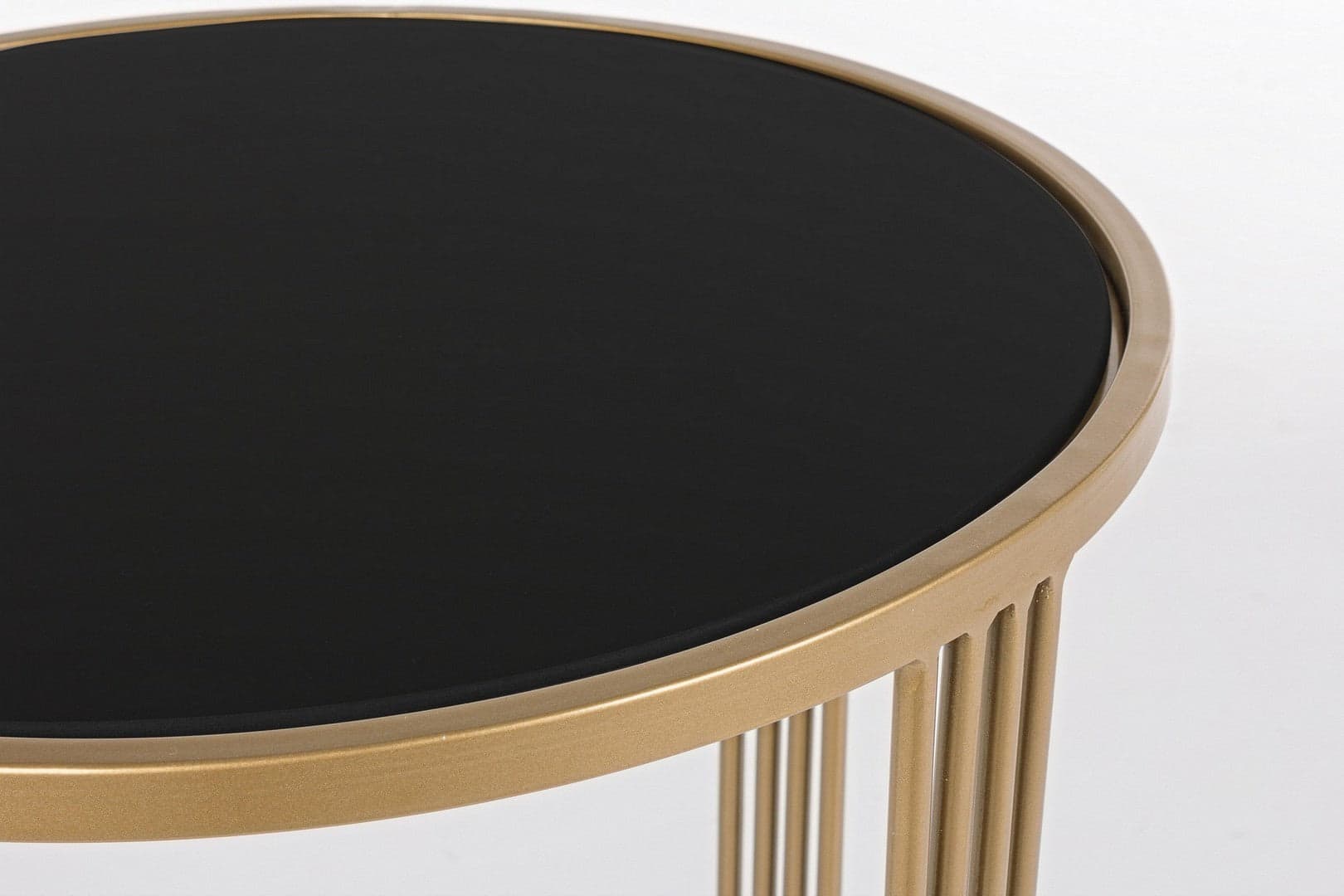 Tavolino "Afef" struttura in acciaio piano in vetro per arredamento set da 2 in Console e tavoli da divano Decor Space - Altamura, commercioVirtuoso.it