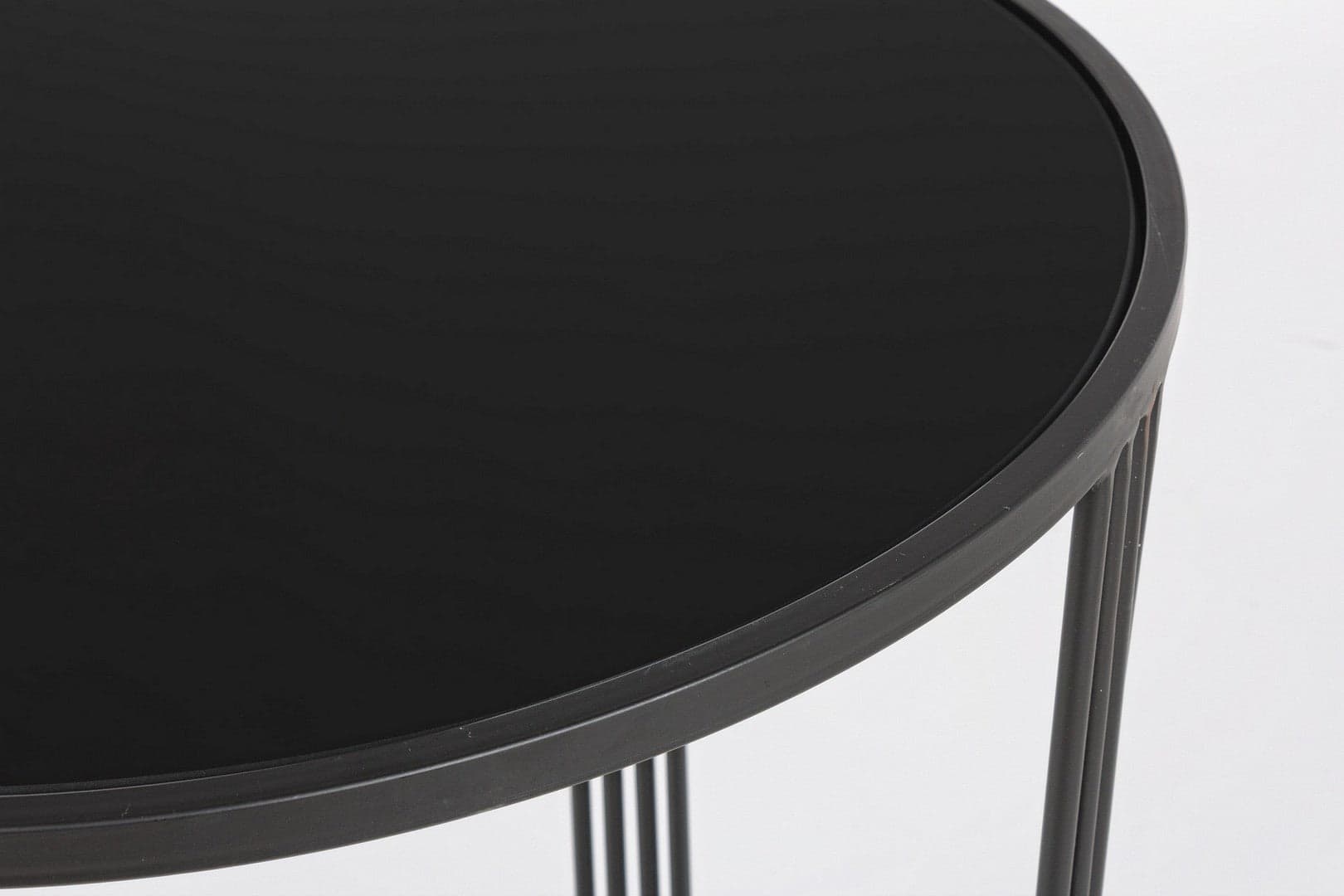 Tavolino "Afef" struttura in acciaio piano in vetro per arredamento set da 2 in Console e tavoli da divano Decor Space - Altamura, commercioVirtuoso.it