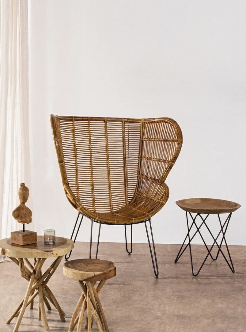 Tavolino "Zahira" con piano in radici di teak per arredamento in Console e tavoli da divano Decor Space - Altamura, commercioVirtuoso.it