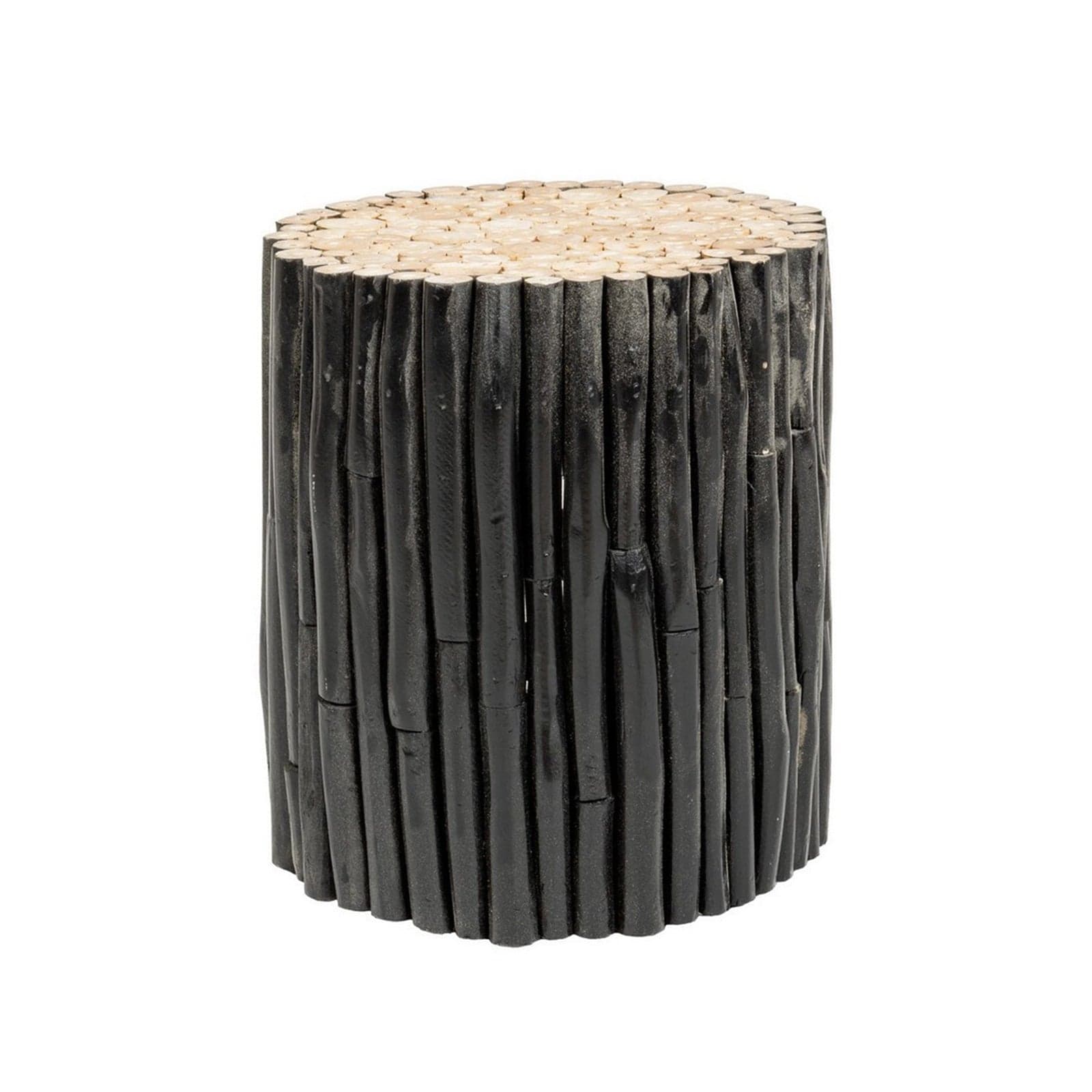 Tavolino "Guadalupe" in rami di teak con finitura di nitrocellulosa per arredamento in Console e tavoli da divano Decor Space - Altamura, commercioVirtuoso.it