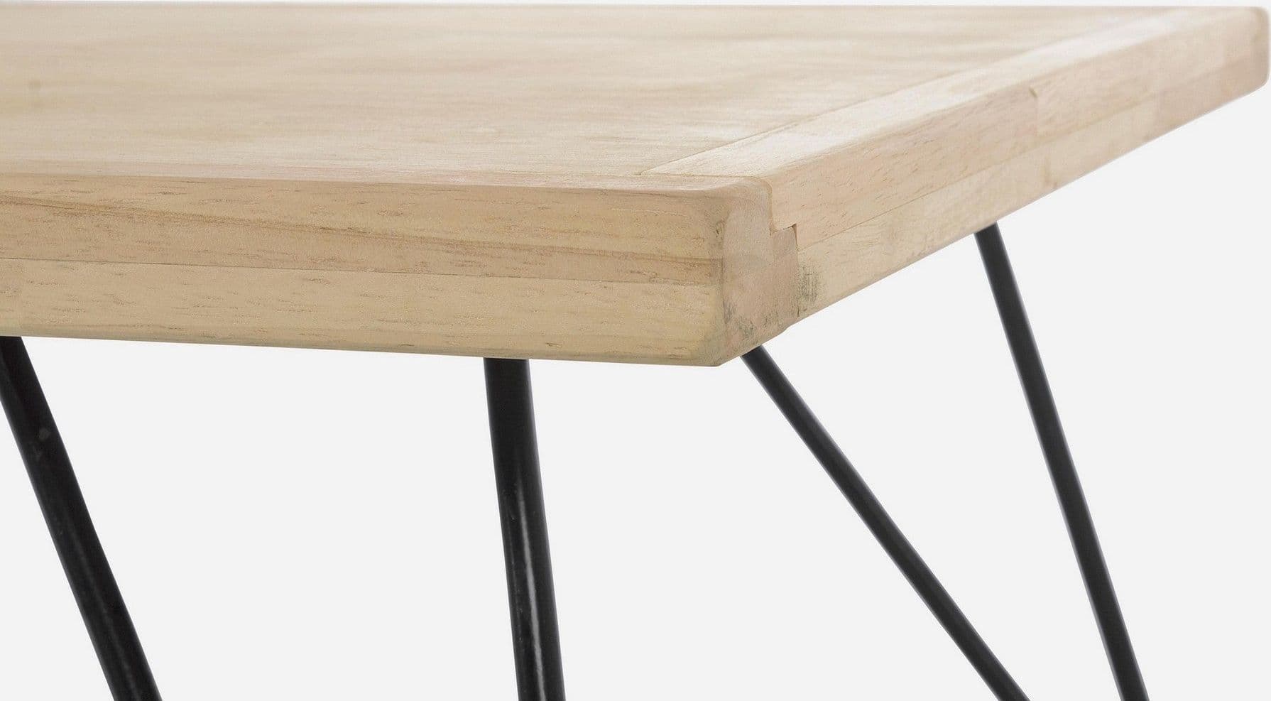 Tavolino "District" gambe in acciaio e piano in rubber wood per arredamento in Console e tavoli da divano Decor Space - Altamura, commercioVirtuoso.it