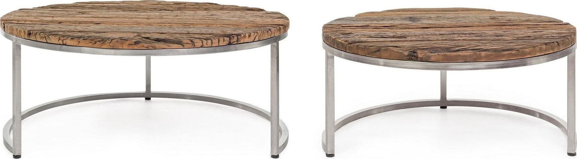 Tavolini "Rafter" struttura in acciaio e piano in legno per arredamento set da 2 in Console e tavoli da divano Decor Space - Altamura, commercioVirtuoso.it