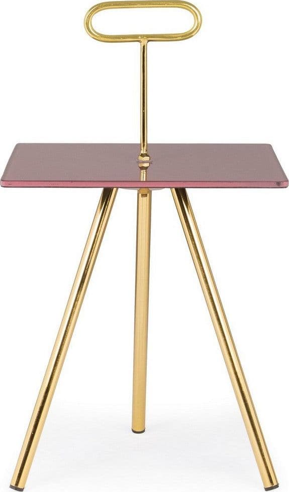 Tavolino "Inesh" struttura in acciaio piano in vetro per arredamento in Console e tavoli da divano Decor Space - Altamura, commercioVirtuoso.it