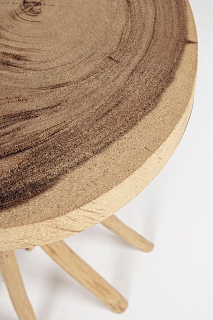 Tavolino "Solidad" gambe con rami di teak e piano in legno mungur per arredamento in Console e tavoli da divano Decor Space - Altamura, commercioVirtuoso.it
