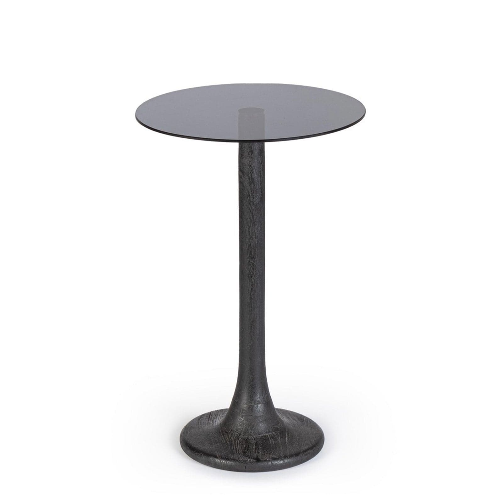 Tavolino "Aberdeen" gamba in legno di mango e piano in vetro per interni in Console e tavoli da divano Decor Space - Altamura, commercioVirtuoso.it