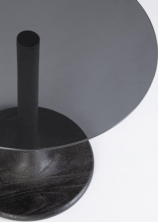 Tavolino "Aberdeen" gamba in legno di mango e piano in vetro per interni in Console e tavoli da divano Decor Space - Altamura, commercioVirtuoso.it