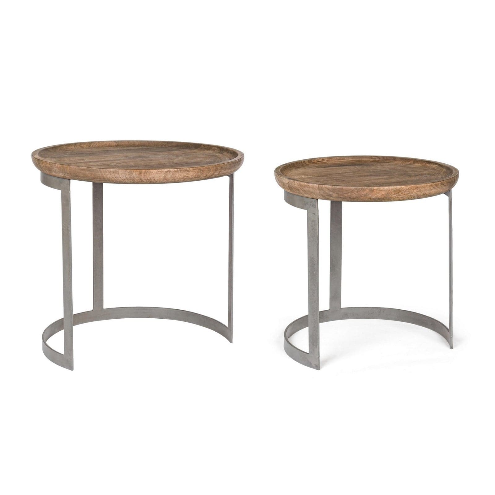 Tavolino "Narvik" struttura in acciaio e piano in legno di mango per interni in Console e tavoli da divano Decor Space - Altamura, commercioVirtuoso.it