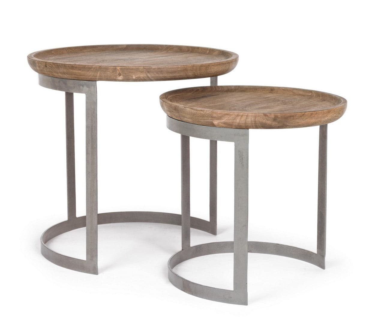 Tavolino "Narvik" struttura in acciaio e piano in legno di mango per interni in Console e tavoli da divano Decor Space - Altamura, commercioVirtuoso.it
