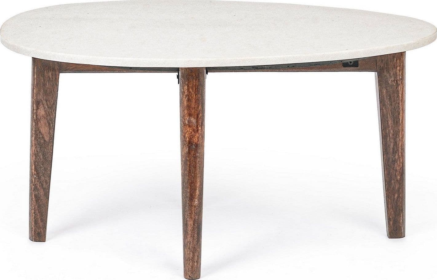 Tavolino "Sylvester" gambe in legno di mango e piano in marmo per interni in Console e tavoli da divano Decor Space - Altamura, commercioVirtuoso.it