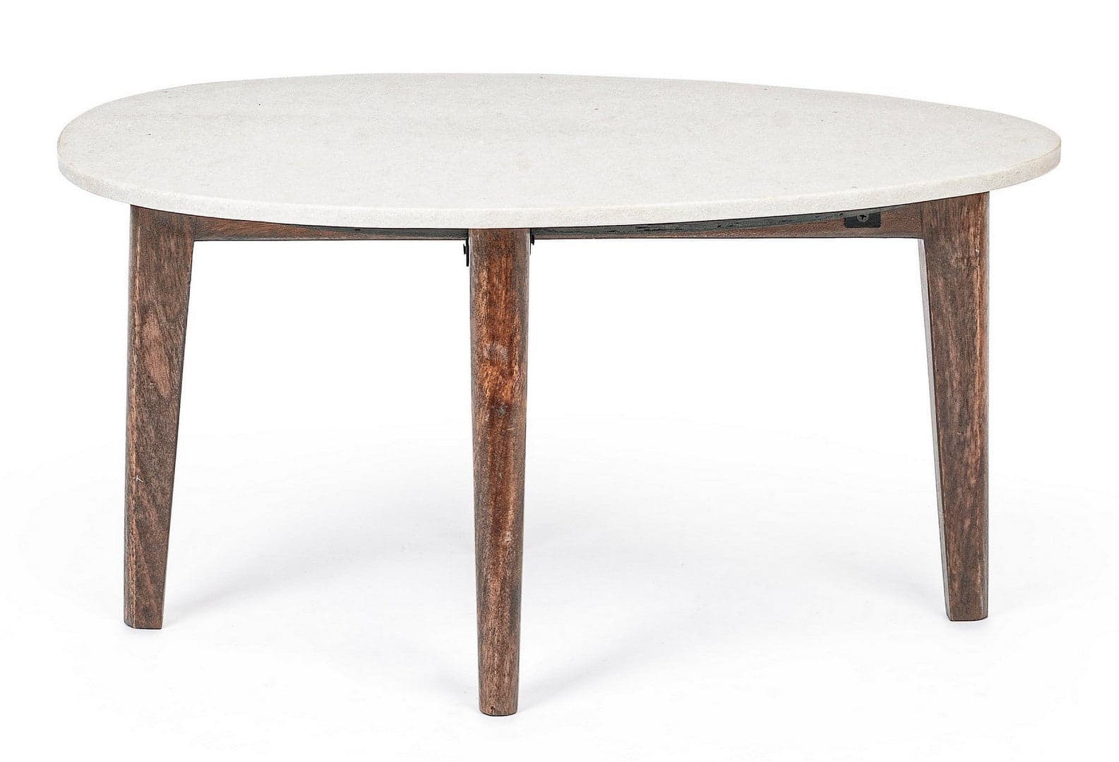 Tavolino "Sylvester" gambe in legno di mango e piano in marmo per interni in Console e tavoli da divano Decor Space - Altamura, commercioVirtuoso.it