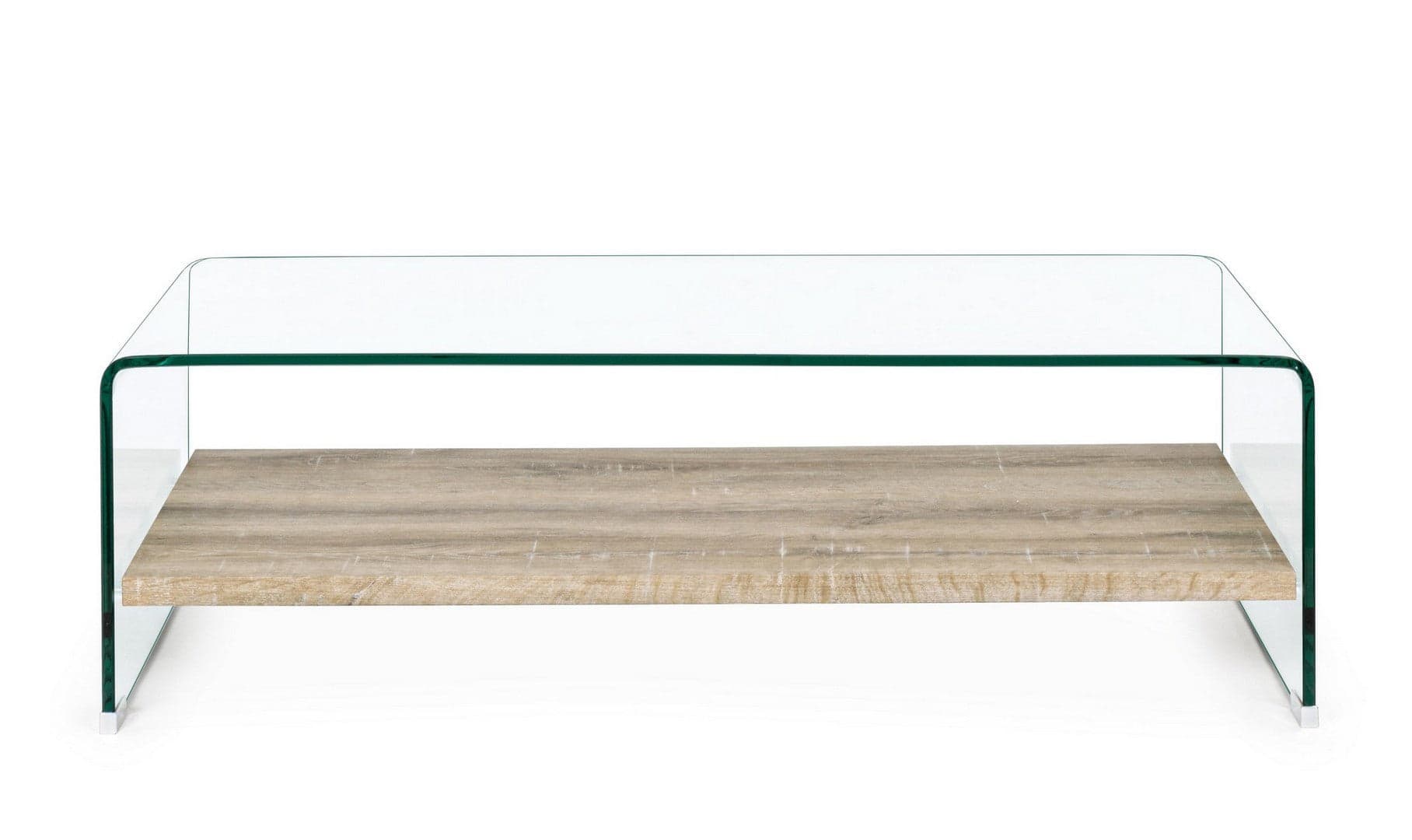 Tavolino "Kenya" struttura in vetro con mensola per interni in Console e tavoli da divano Decor Space - Altamura, commercioVirtuoso.it
