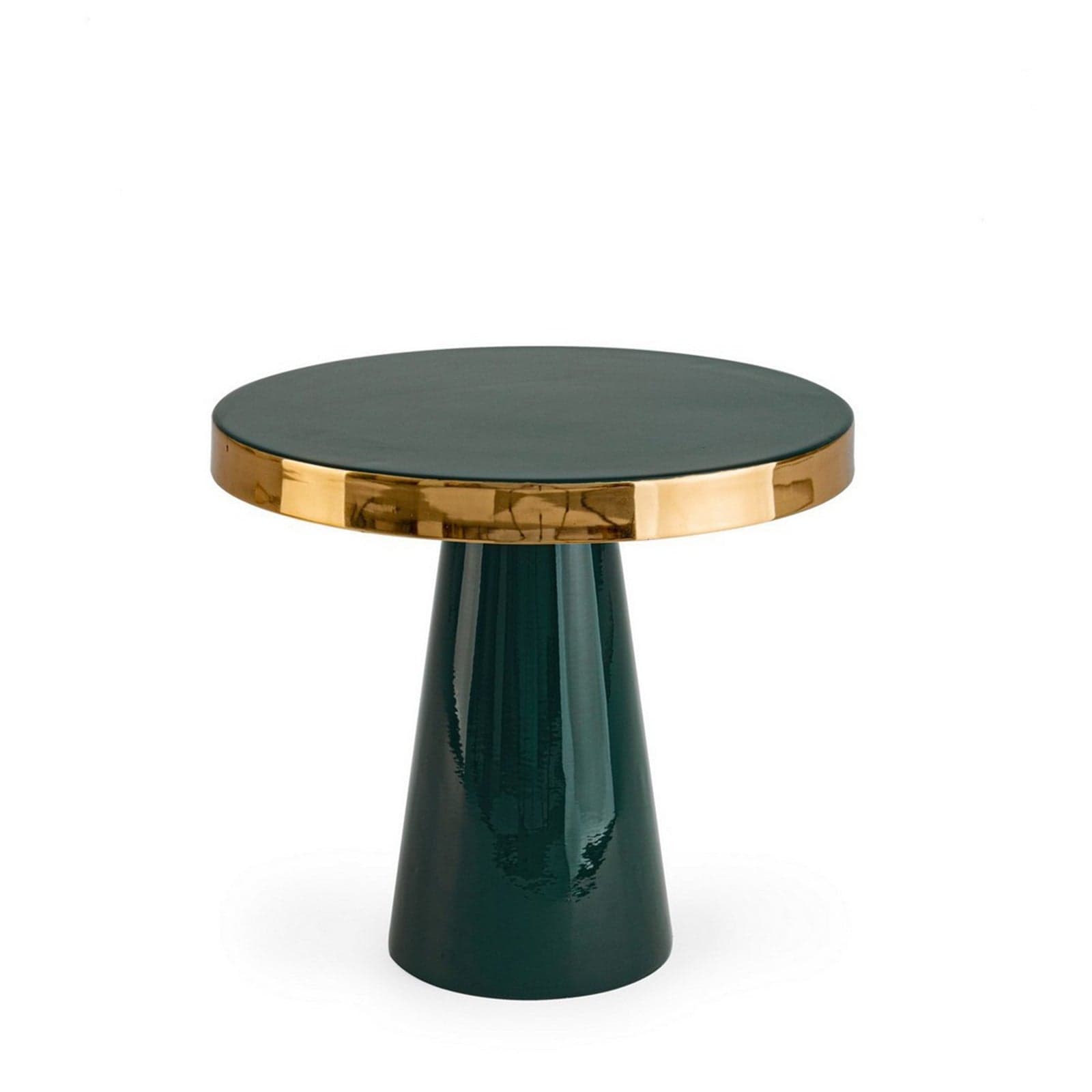 Tavolino "Nandika" tondo con struttura in acciaio per interni in Console e tavoli da divano Decor Space - Altamura, commercioVirtuoso.it