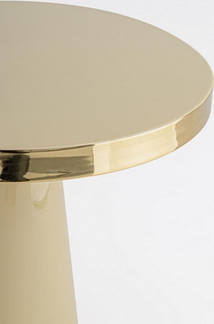 Tavolino "Nandika" tondo con struttura in acciaio per interni in Console e tavoli da divano Decor Space - Altamura, commercioVirtuoso.it