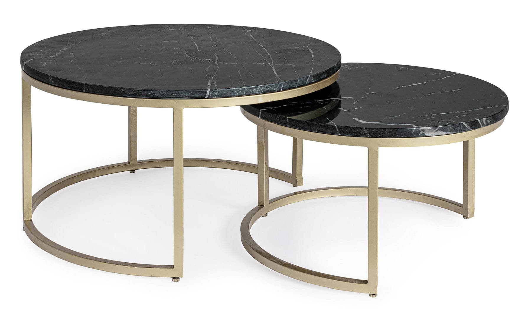 Tavolini "Prescott" struttura in acciaio con piano in marmo per interni in Console e tavoli da divano Decor Space - Altamura, commercioVirtuoso.it