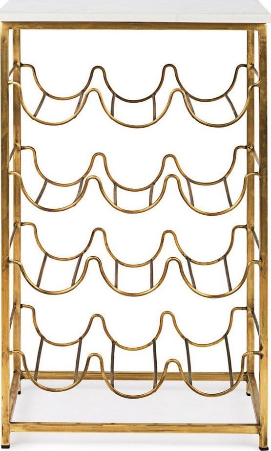 Tavolino "Marmol" con porta bottiglie struttura in acciaio e piano in marmo per interni in Console e tavoli da divano Decor Space - Altamura, commercioVirtuoso.it