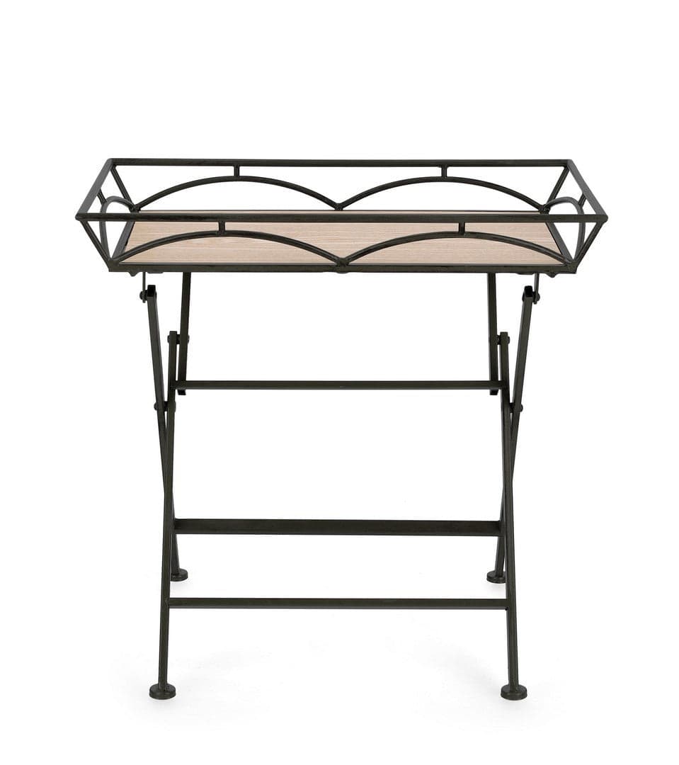 Tavolino "Guenda" in acciaio verniciato colore nero pieghevole in Console e tavoli da divano Decor Space - Altamura, commercioVirtuoso.it