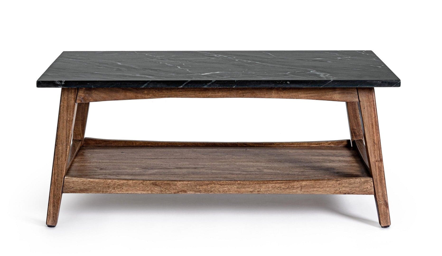 Tavolino "Pueblo" struttura in acacia piano in marmo per arredamento in Console e tavoli da divano Decor Space - Altamura, commercioVirtuoso.it