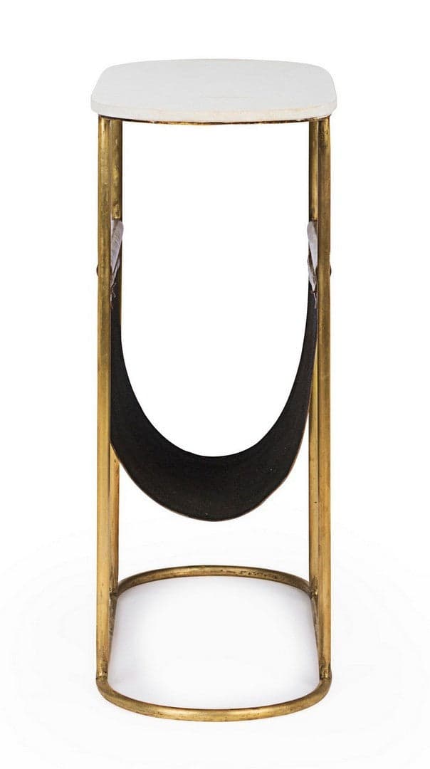 Tavolino "Marmol" porta riviste struttura in acciaio e piano in marmo per interni in Console e tavoli da divano Decor Space - Altamura, commercioVirtuoso.it