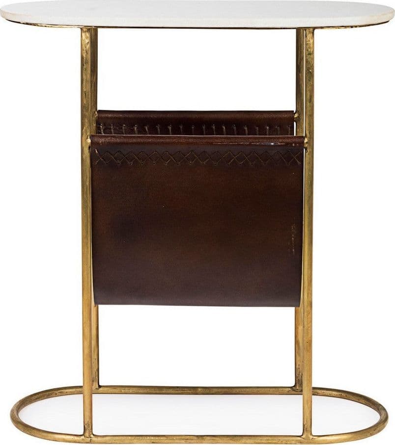 Tavolino "Marmol" porta riviste struttura in acciaio e piano in marmo per interni in Console e tavoli da divano Decor Space - Altamura, commercioVirtuoso.it