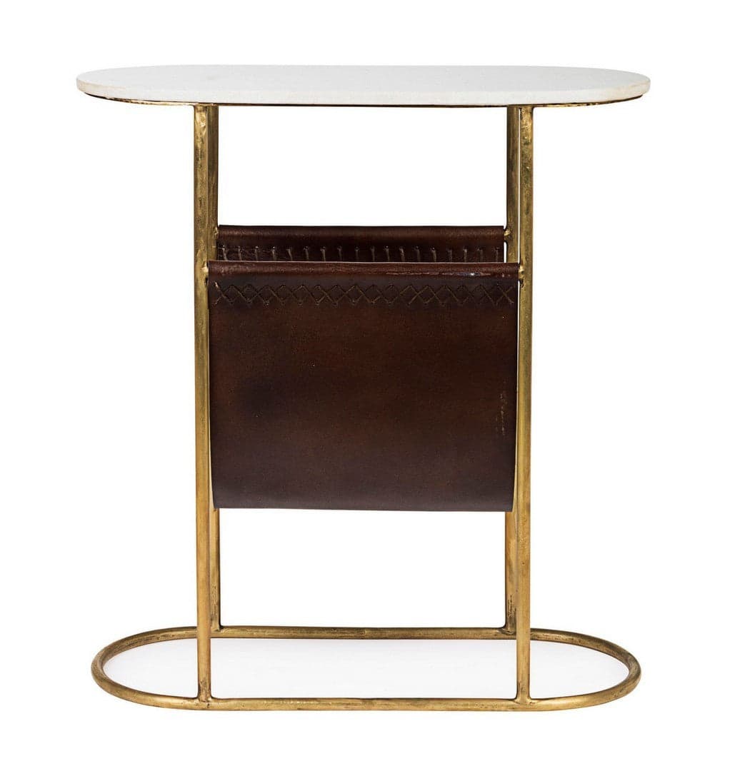 Tavolino "Marmol" porta riviste struttura in acciaio e piano in marmo per interni in Console e tavoli da divano Decor Space - Altamura, commercioVirtuoso.it