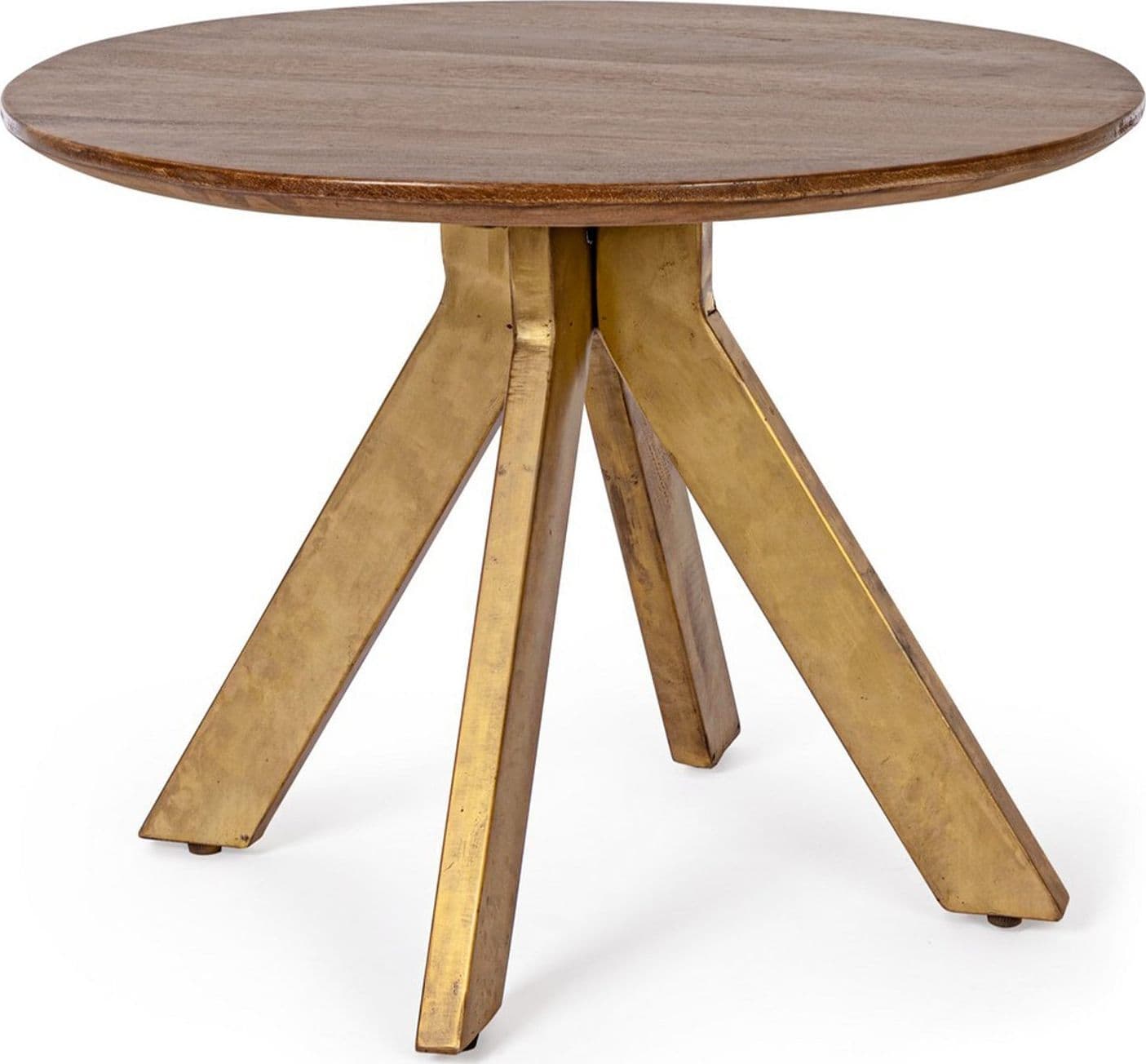 Tavolino "Sherman" gambe in acciaio e piano in legno di mango per interni in Console e tavoli da divano Decor Space - Altamura, commercioVirtuoso.it