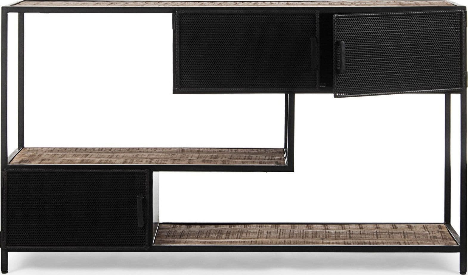 Consolle "Roderic" struttura in acciaio con cassetti in legno per interni in Credenze Decor Space - Altamura, commercioVirtuoso.it