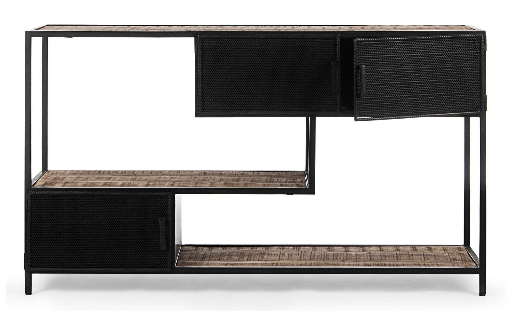 Consolle "Roderic" struttura in acciaio con cassetti in legno per interni in Credenze Decor Space - Altamura, commercioVirtuoso.it