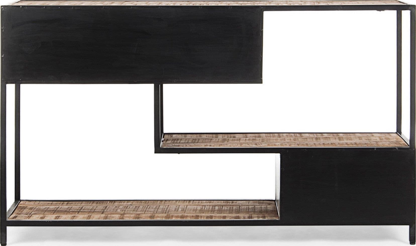 Consolle "Roderic" struttura in acciaio con cassetti in legno per interni in Credenze Decor Space - Altamura, commercioVirtuoso.it