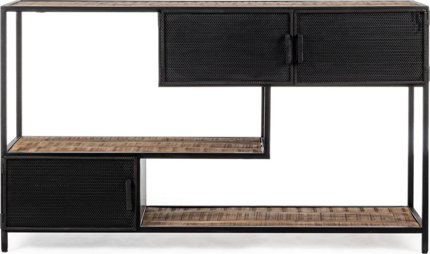 Consolle "Roderic" struttura in acciaio con cassetti in legno per interni in Credenze Decor Space - Altamura, commercioVirtuoso.it