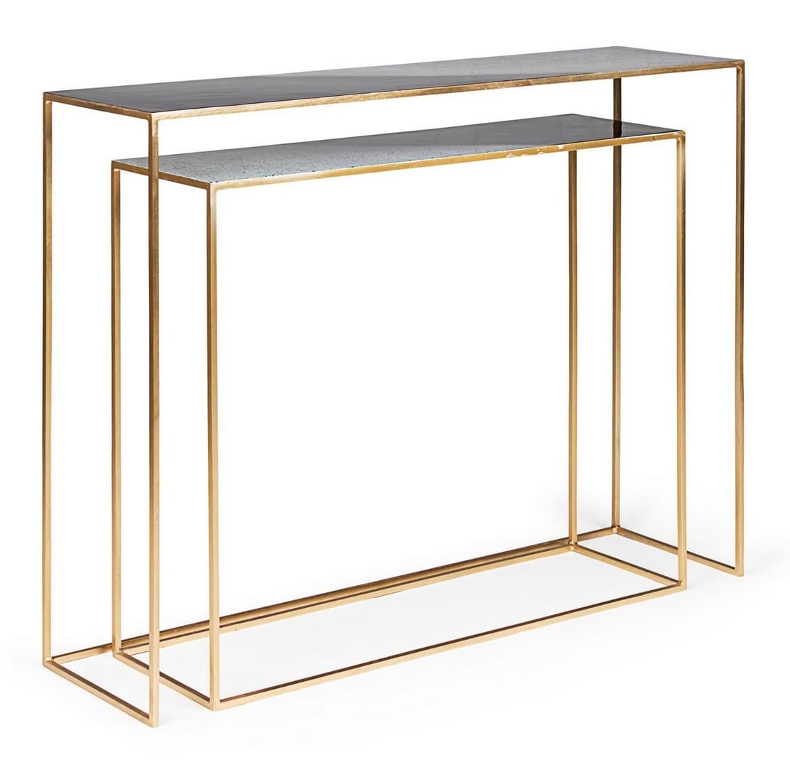 Consolle "Desur" struttura in acciaio piano con finitura a smalto per interni set da 2 in Credenze Decor Space - Altamura, commercioVirtuoso.it