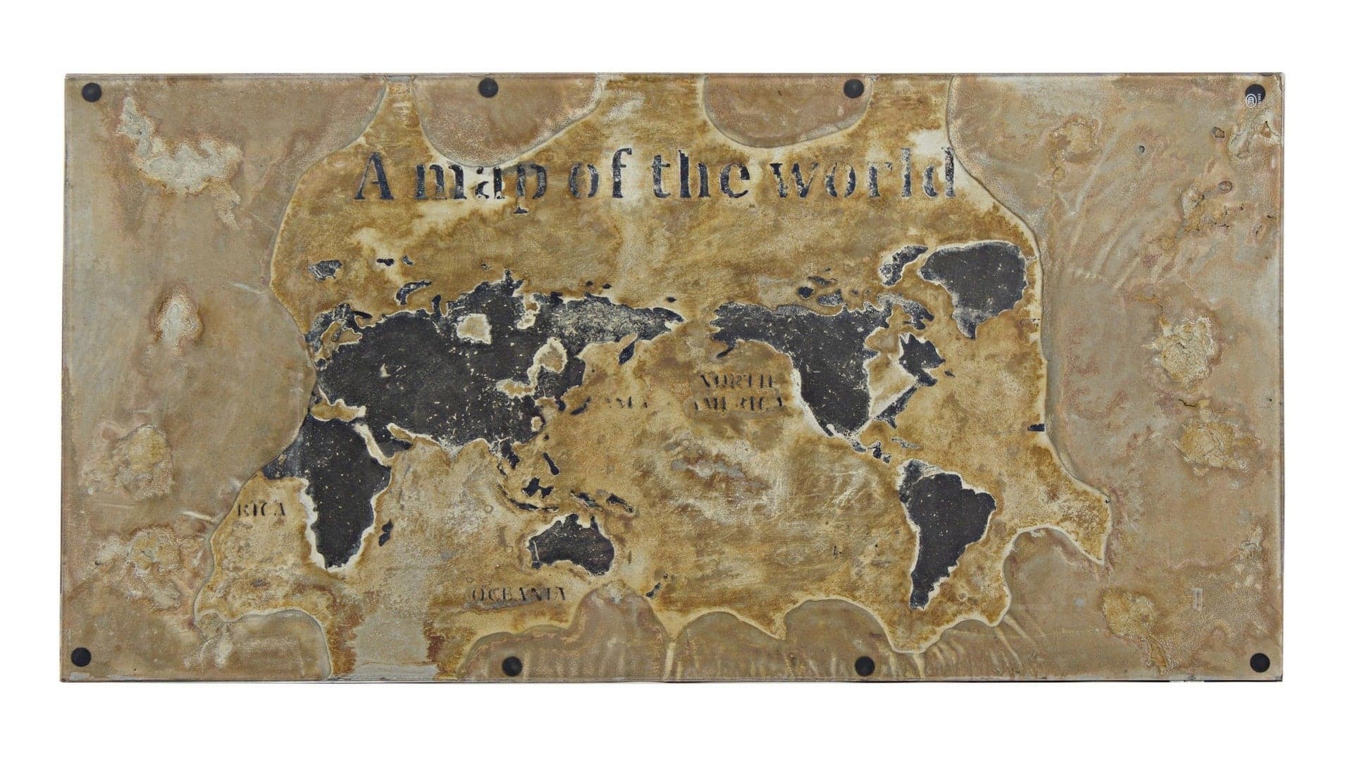Tavolino "Atlantide" struttura in acciaio anticato piano in vetro per arredamento in Console e tavoli da divano Decor Space - Altamura, commercioVirtuoso.it