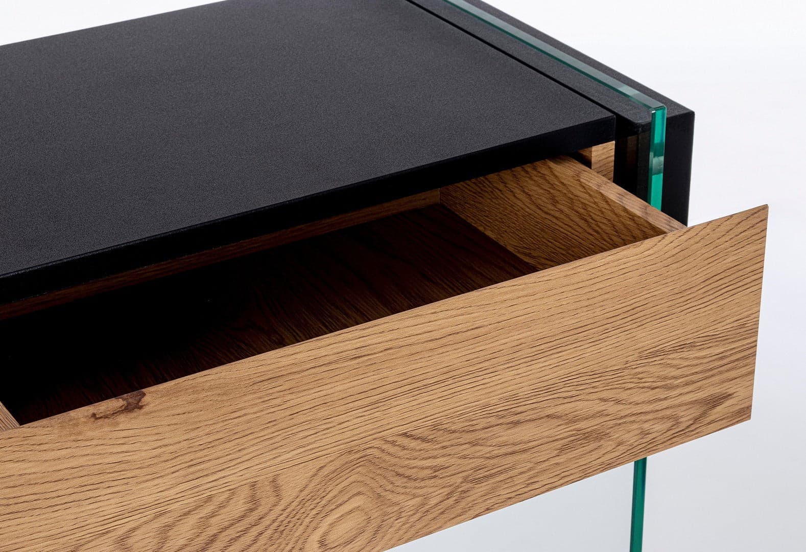 Consolle "Line wood" struttura in vetro e MDF nero per uffici ed interni in Credenze Decor Space - Altamura, commercioVirtuoso.it