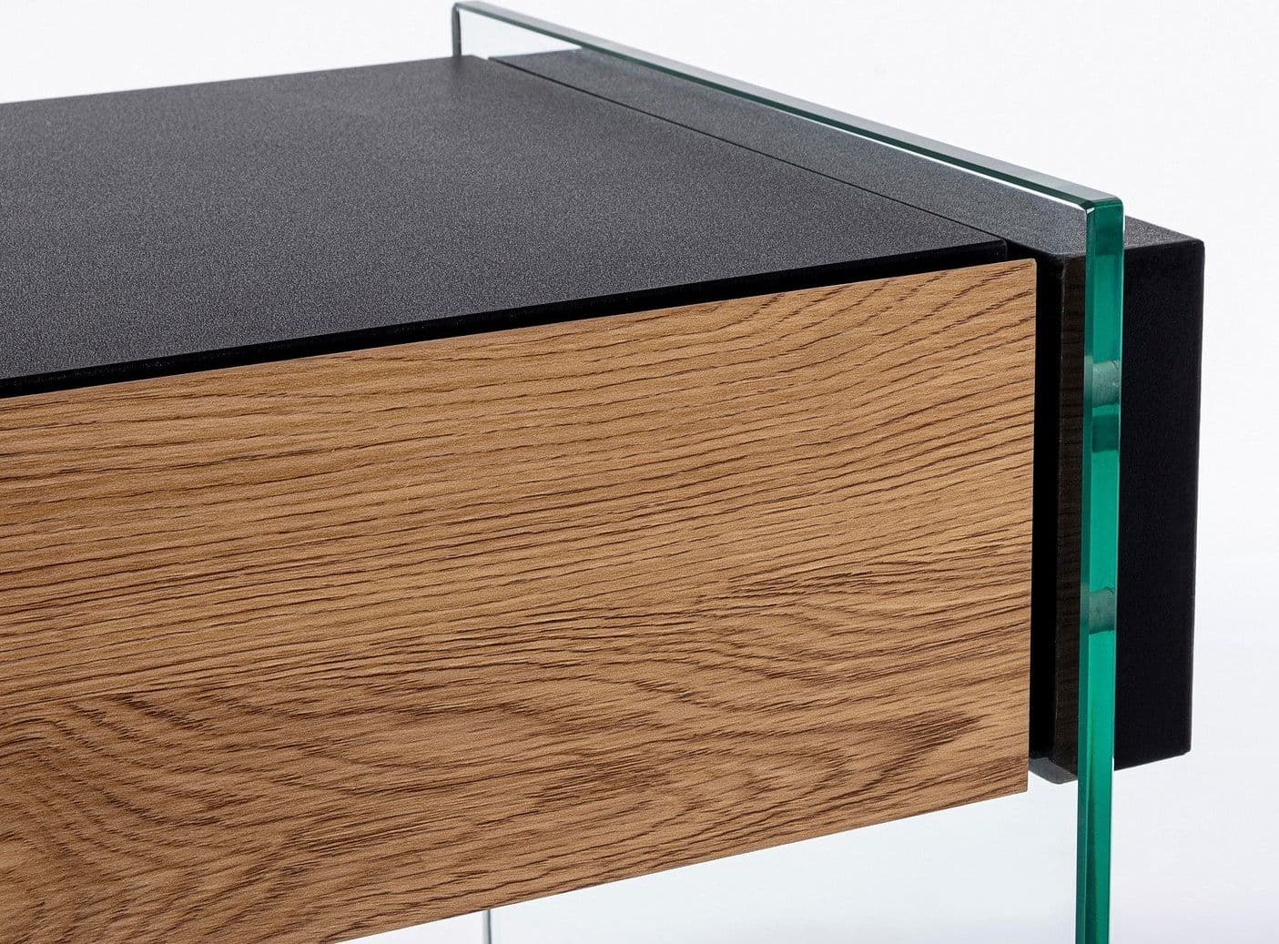 Consolle "Line wood" struttura in vetro e MDF nero per uffici ed interni in Credenze Decor Space - Altamura, commercioVirtuoso.it