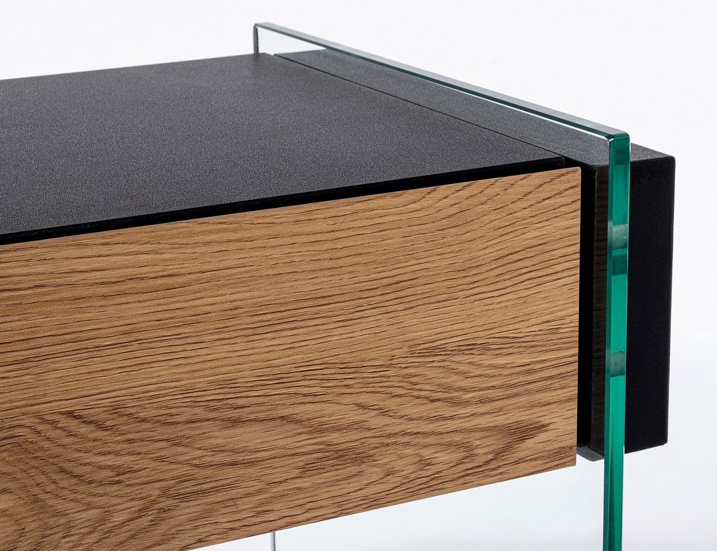 Consolle "Line wood" struttura in vetro e MDF nero per uffici ed interni in Credenze Decor Space - Altamura, commercioVirtuoso.it