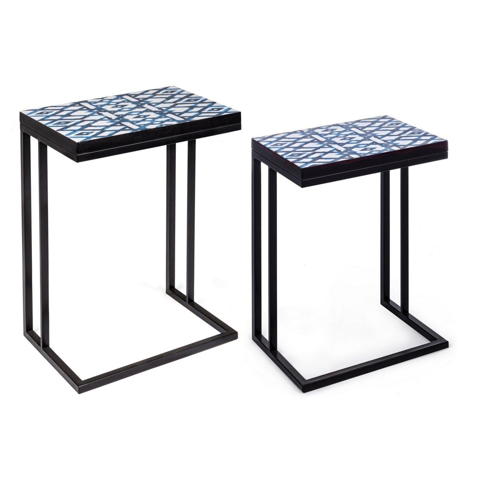 Tavolini "Neapolis" struttura in acciaio piano in MDF per arredamento set da 2 in Console e tavoli da divano Decor Space - Altamura, commercioVirtuoso.it